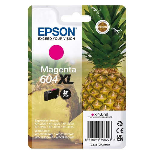 Tinteiro EPSON 604XL Magenta C13T10H34010 4ml