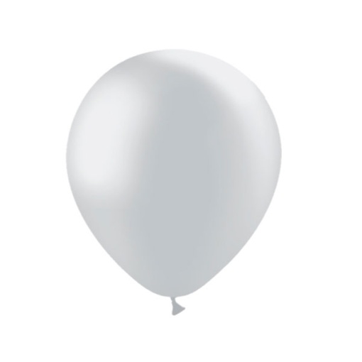 Balão de látex 28cm 11ö metalizado prateado (100 unidades) BALLOONIA