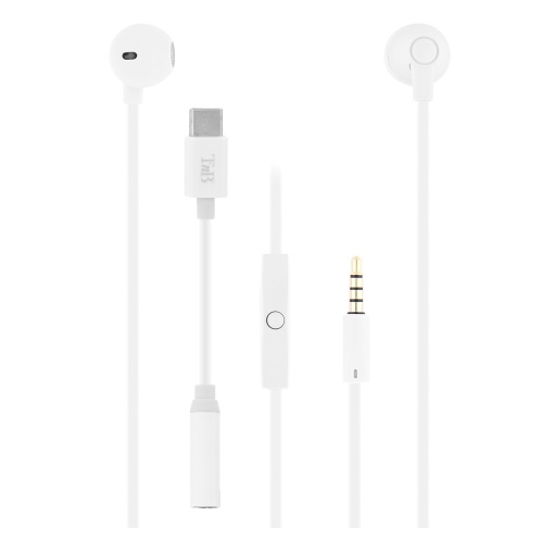 Auriculares com fio TNB Sweet com microfone branco