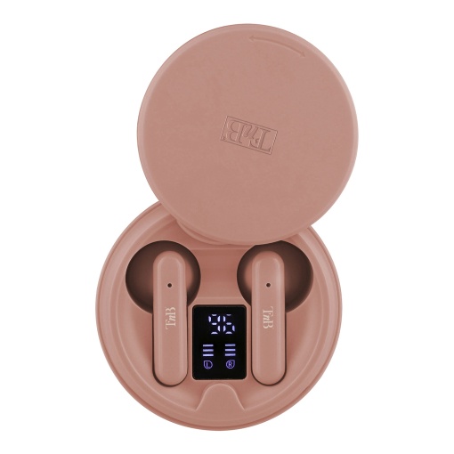 Auriculares Bluetooth TNB Shiny 2 5.1 com caixa de carregamento rosa