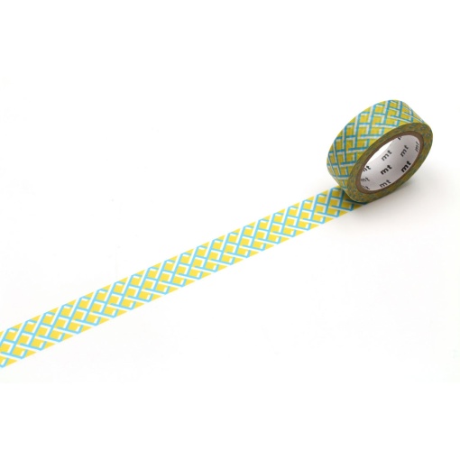 Fita decorativa Washi Tape 15mmx7m xadrez amarelo MT