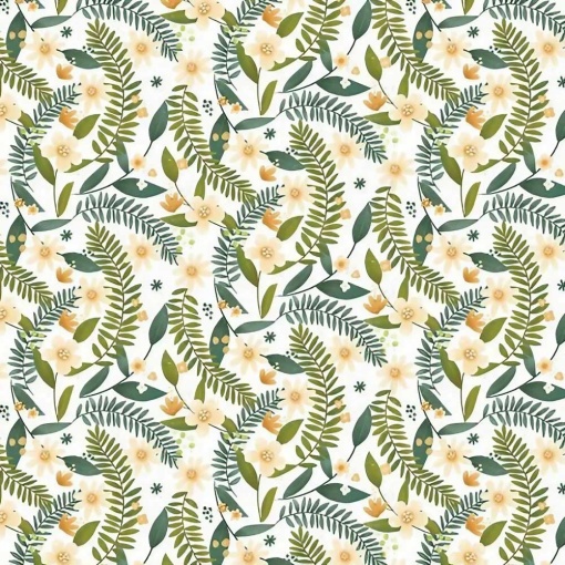 Tecido HILOGAR Into The Woods Branco/Verde 1x1,10m