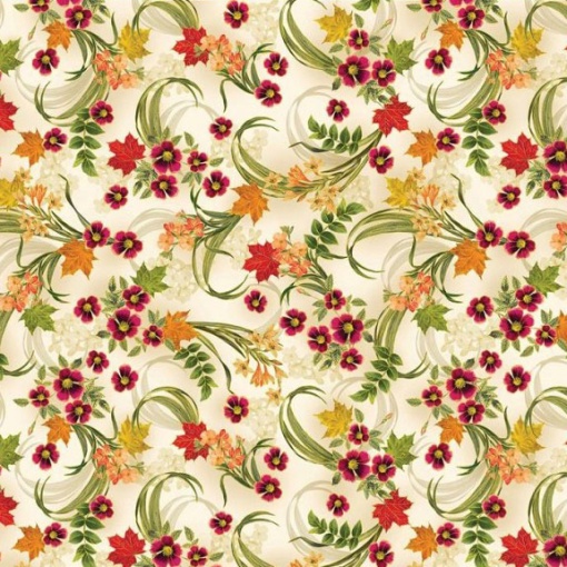 Tecido HILOGAR Harvest Festival Creme/Metálico 1x1,10m