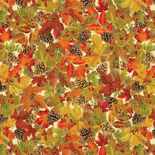 Tecido HILOGAR Harvest Festival Multicor/Metálico 1x1,10m