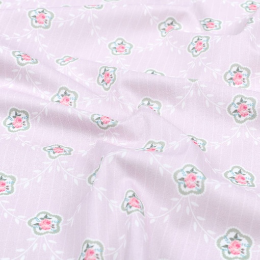 Tecido STOF Campagne Chic Victorien rosa 1x1,15m