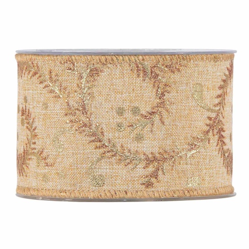 Fita de Tecido MP Classic Christmas 63mmx10m Azevinho Rosa Gold 57