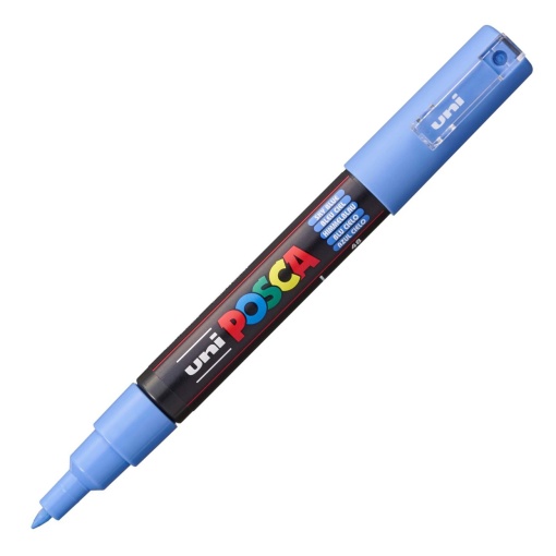 Marcador UNI Posca Pc-1m extra fino 0,7mm azul céu 48
