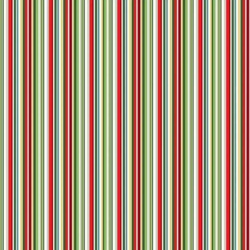 Tecido MAKOWER Cosy Christmas riscas multicolor 1x1,12m