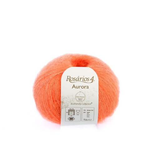 Fio de tricot ROSÁRIOS 4 Aurora laranja néon 62