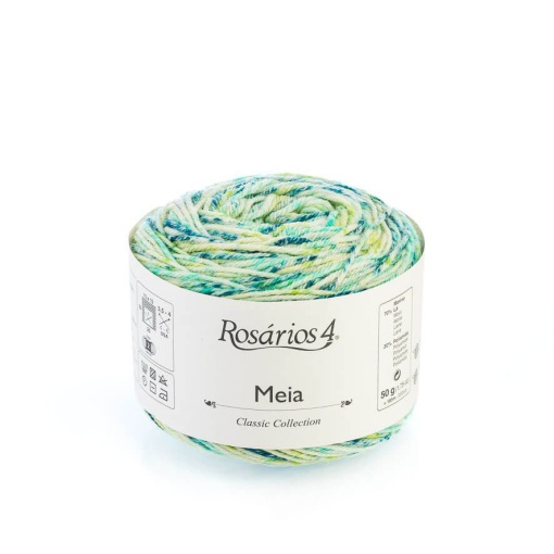 Fio de tricot ROSÁRIOS 4 Meia Print verde 123