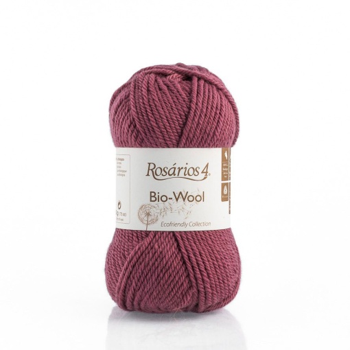 Fio de tricot ROSÁRIOS 4 Bio-Wool ameixa 13 GOTS
