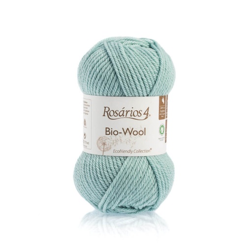 Fio de tricot ROSÁRIOS 4 Bio-Wool menta 38 GOTS
