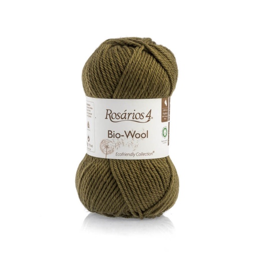 Fio de tricot ROSÁRIOS 4 Bio-Wool musgo 32 GOTS