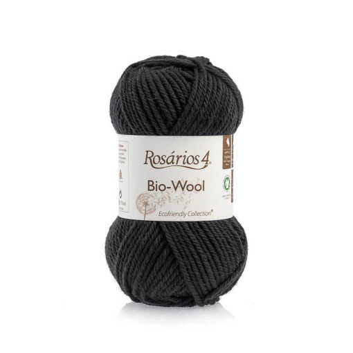 Fio de tricot ROSÁRIOS 4 Bio-Wool cinza escuro 34 GOTS