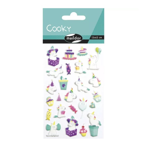 Autocolantes MAILDOR Cooky 3D unicórnios aniversários
