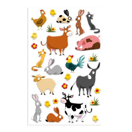 Autocolantes MAILDOR Cooky 3D animais da quinta Mdcy022