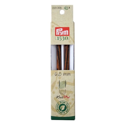 Ponta de Agulha de Tricot Circular PRYM Knit Pro 6mm 11,6cm Natural com 2