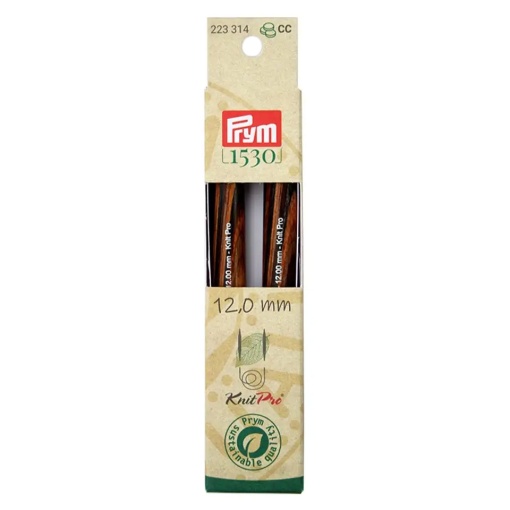 Ponta de Agulha de Tricot Circular PRYM Knit Pro 12mm 12,8cm Natural com 2