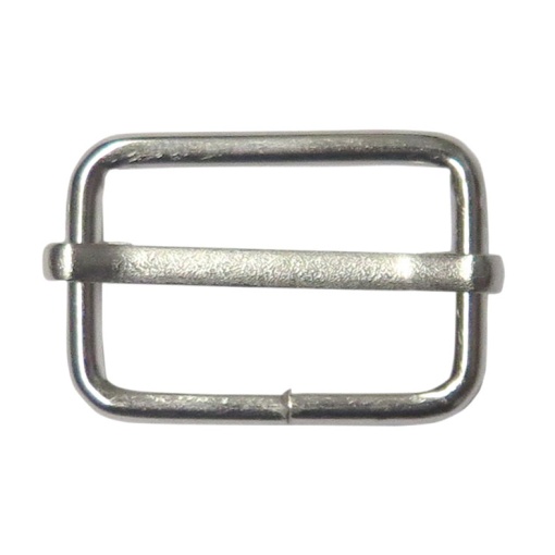 Fivela de Metal com passador retangular 25mm prateado