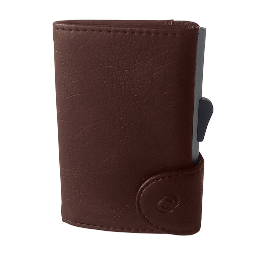 Porta-cartões com Porta-moedas C-SECURE VINTAGE Castanho Escuro