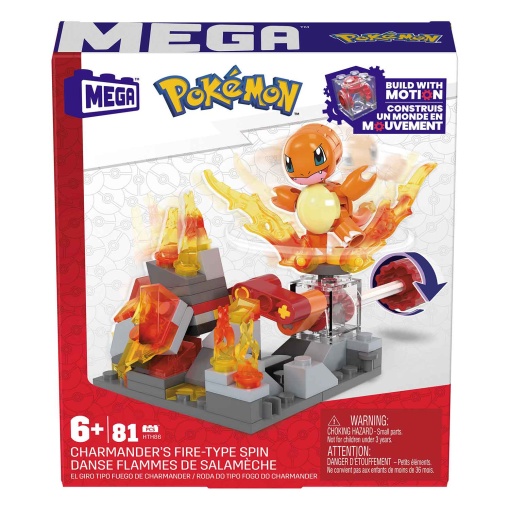 Mega Pokémon Construx Charmander's Fire-Type Spin peças MATTEL HDL75/HTH86