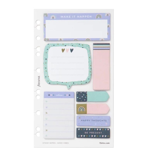 Conjunto de Blocos de Notas Aderentes FILOFAX Good Vibes com 8