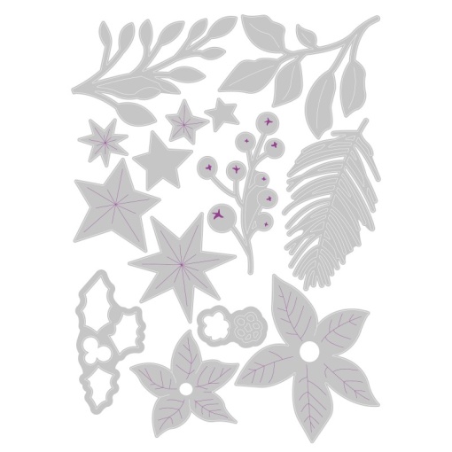 Cortante SIZZIX Thinlits folhagem festiva by Jess Slack