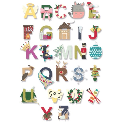 Cortante SIZZIX Thinlits alfabeto de Natal by Jennifer Ogborn