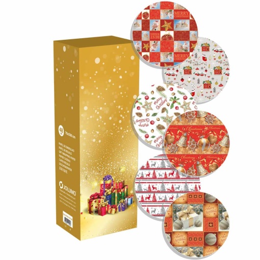 Papel de embrulho JOL Natal rolito 70x500cm sortido
