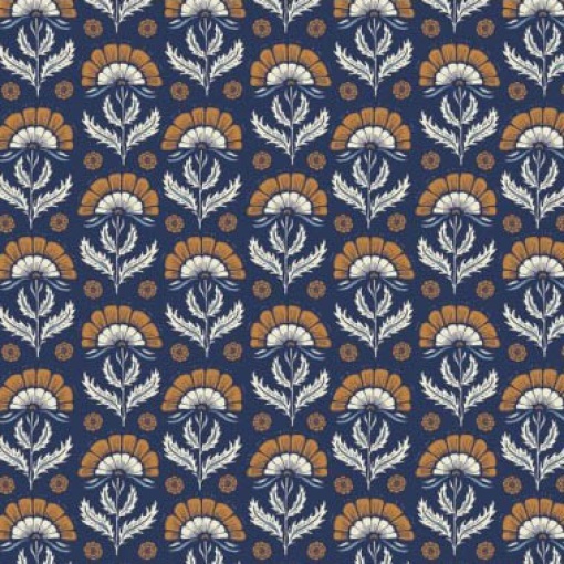 Tecido HILOGAR Heritage Cottage 02 Azul Marinho 1x1,10m