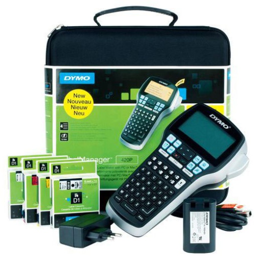 Rotuladora Electrónica DYMO Labelmanager 420P ABC Kit 4 Fitas D1 + Mala