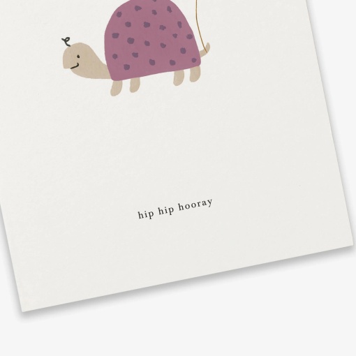 Postal KARTOTEK Birthday Turtle "Hip Hip Hooray"