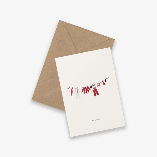 Postal Kartotek roupa do Pai Natal "Ho Ho Ho"