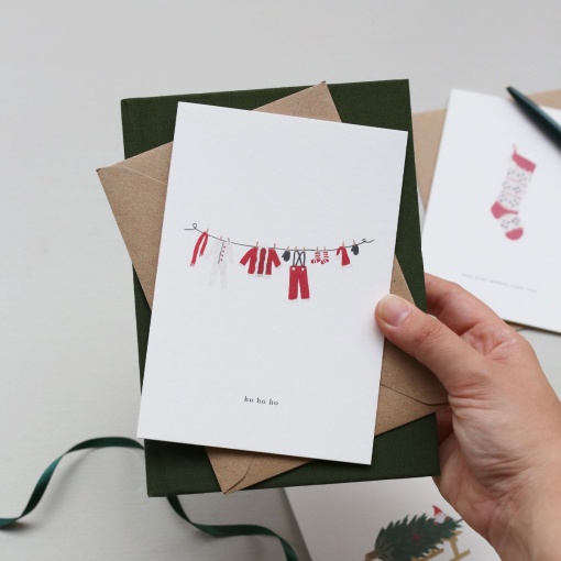 Postal Kartotek roupa do Pai Natal "Ho Ho Ho"