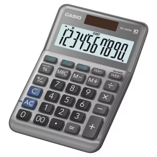 Calculadora de Secretária CASIO MS-100FM Prateado 10 dígitos