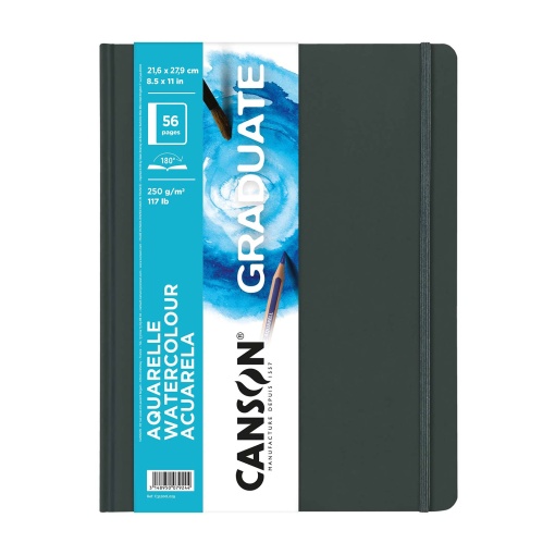 Diário Gráfico CANSON Graduate Aguarela Preto A4 250g 28 folhas