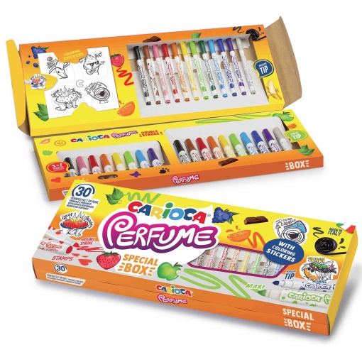 Canetas de Feltro CARIOCA Perfume Conjunto com 30 + Autocolantes