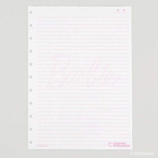 Recarga para Caderno Inteligente Grande (215x280mm) Pautado BARBIE 50 folhas 90g