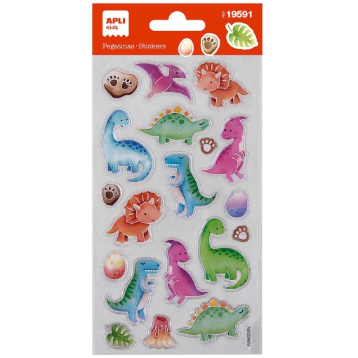 Autocolantes APLI dinossauros bebés (1 folha)