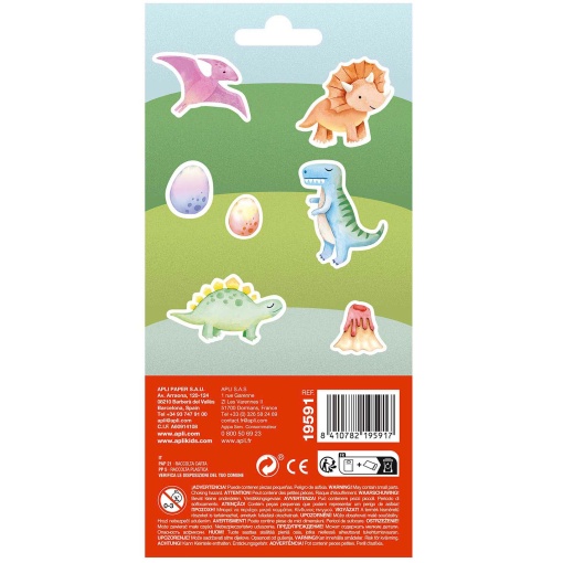 Autocolantes APLI dinossauros bebés (1 folha)