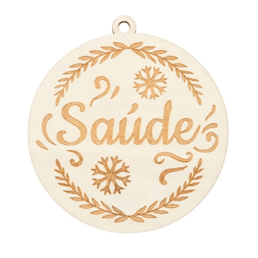 Bolas de Natal de madeira 9cm saúde