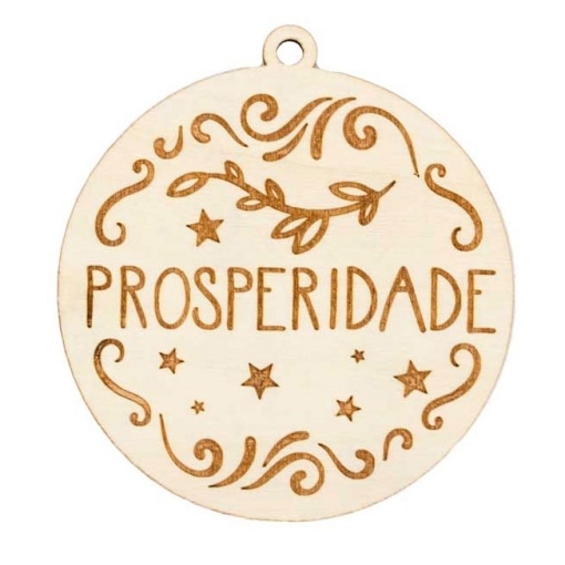 Bolas de Natal de madeira 9cm prosperidade