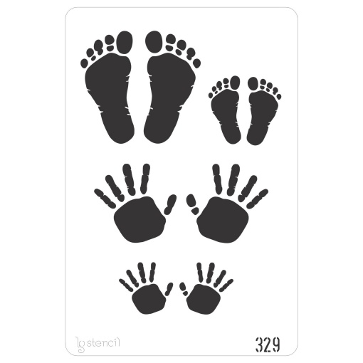 Stencil 20x30cm nascimento mãos e pés