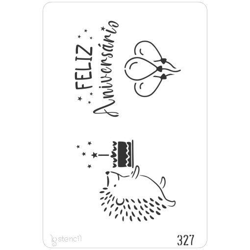 Stencil 20x30cm feliz aniversário