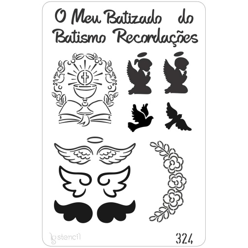 Stencil 20x30cm batismo