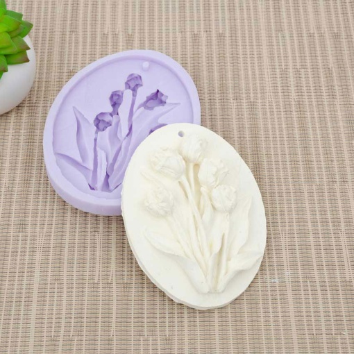 Molde de silicone placa tulipas 10x8x2cm LG