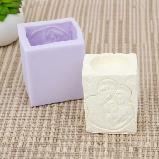 Molde de silicone suporte vela presépio 5x4x6,5cm LG