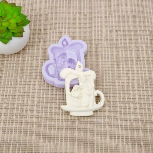 Molde de silicone vela presépio 6x7,5x1cm LG