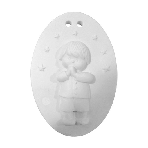 Placa em Marfinite para Pintar Menino a Rezar 7,6cm LG