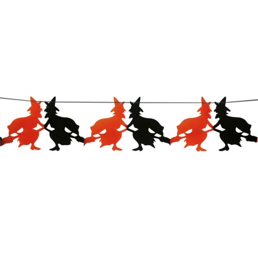 Grinalda Bruxas Halloween 300cm laranja/preto